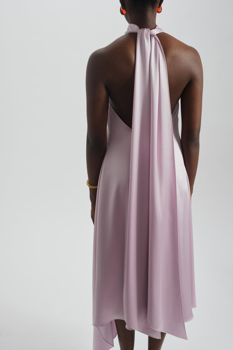 Asymmetric Halter Dress, dress from Collection Evening by Amsale, Fabric: satin