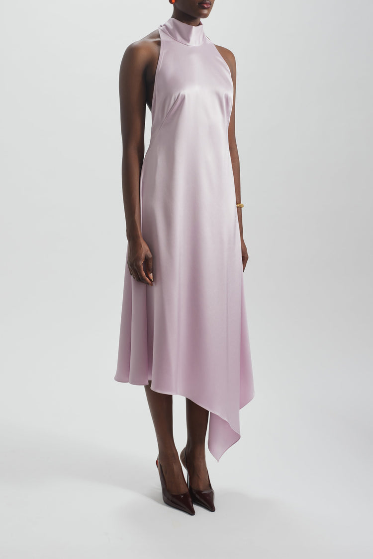 Asymmetric Halter Dress, dress from Collection Evening by Amsale, Fabric: satin