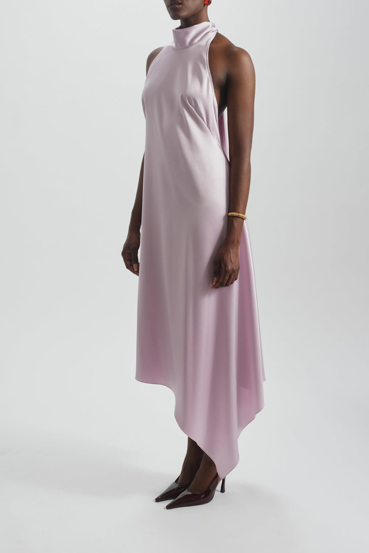 Asymmetric Halter Dress, dress from Collection Evening by Amsale, Fabric: satin