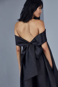 P370M - Bow back trapeze dress