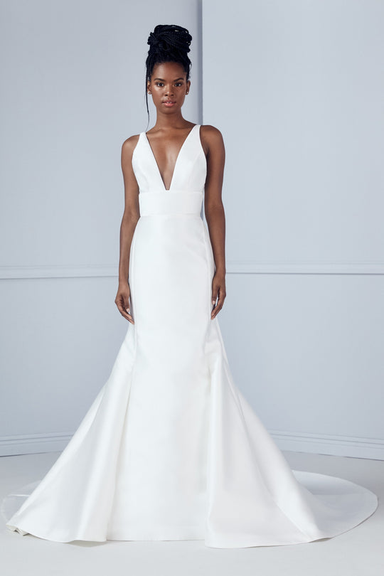 August, $4,550, dress from Collection Amsale, Fabric: mikado