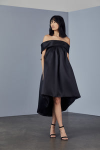 P370M - Bow back trapeze dress