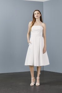 LW179 - Faille strapless bow dress