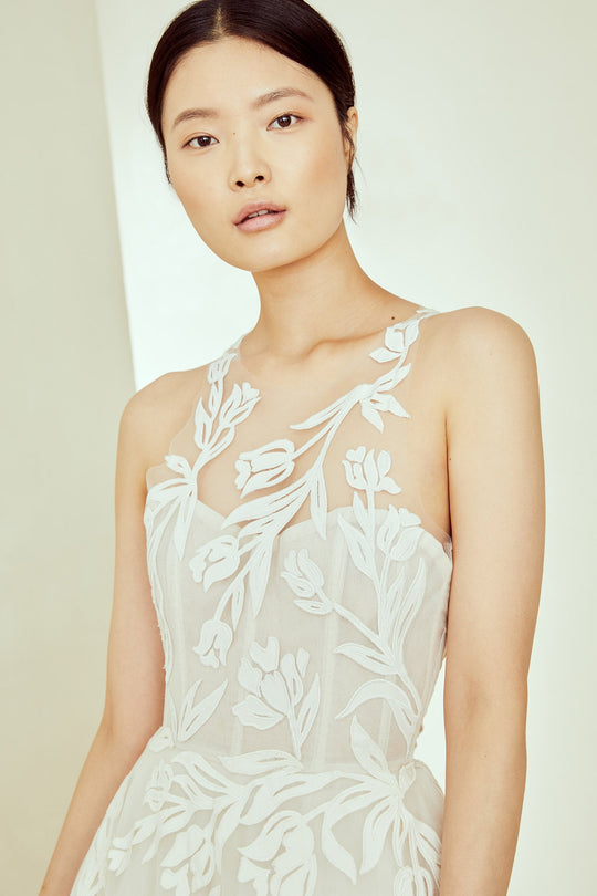 Imogen, $9,895, dress from Collection Amsale, Fabric: tulle