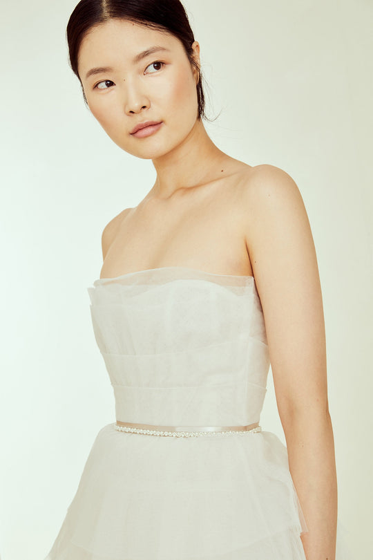 Bella, $5,895, dress from Collection Amsale, Fabric: tulle