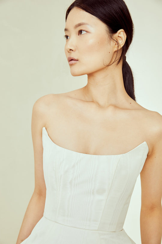 Clotilde, $7,895, dress from Collection Amsale, Fabric: moire