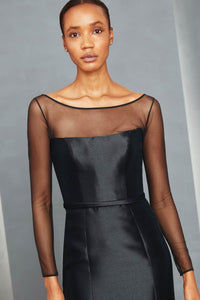 P362M - Tulle Boat Neck Gown