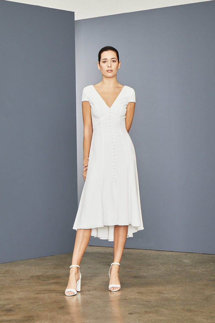 LW155 - Front Button V-neck Dress, dress from Collection Amsale