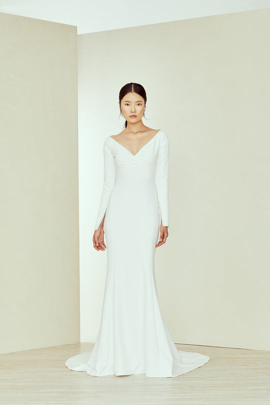 Vika, $3,795, dress from Collection Amsale, Fabric: crepe