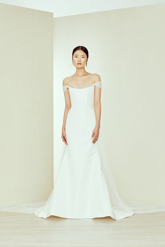 Salem, $4,895, dress from Collection Amsale, Fabric: radzimir