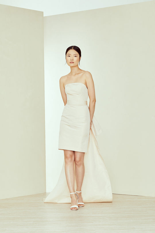 Marland, $3,895, dress from Collection Amsale, Fabric: moire