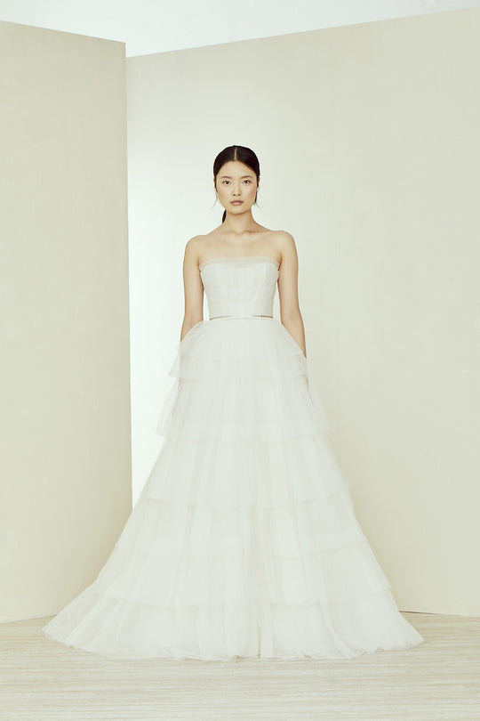 Bella, $5,895, dress from Collection Amsale, Fabric: tulle