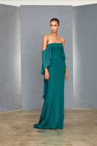 P357 - Off-the-shoulder Cape Gown