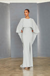 P358 - Cape Gown, dress from Collection Amsale, Fabric: crepe