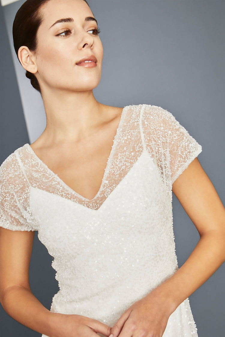 LW160 - Beaded Lace Midi Dress, dress from Collection Amsale