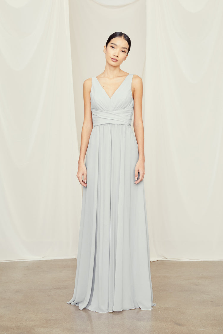 Justine, dress from Collection Amsale, Fabric: flat-chiffon
