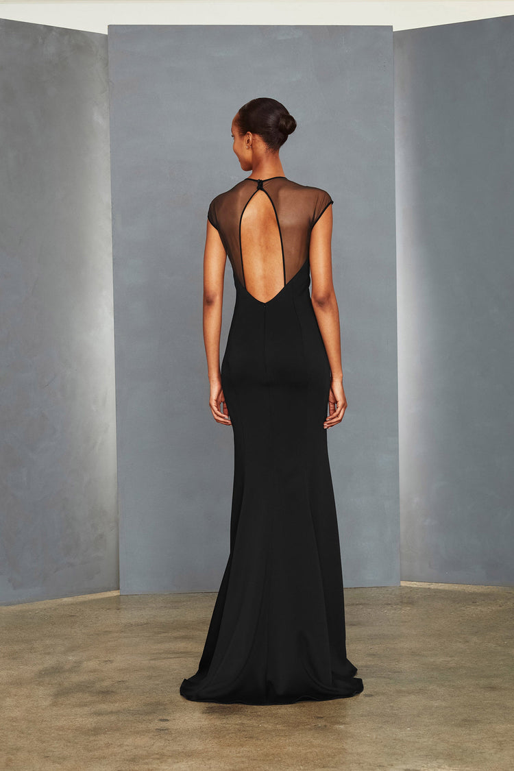 P356P - Open Back Gown, dress from Collection Amsale, Fabric: crepe