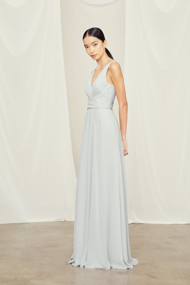 Justine, dress from Collection Amsale, Fabric: flat-chiffon
