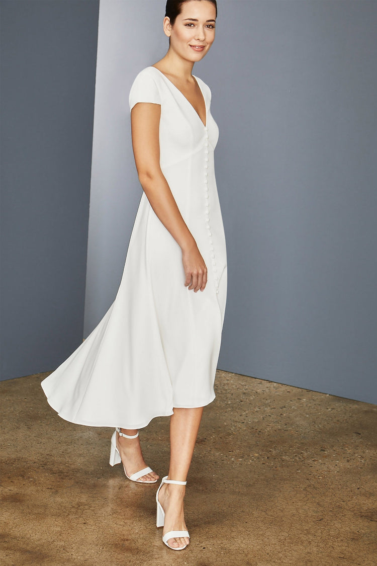 LW155 - Front Button V-neck Dress, dress from Collection Amsale