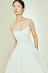 Clotilde, dress from Collection Amsale, Fabric: moire