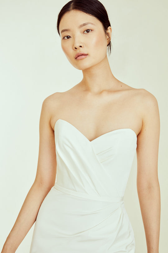 Jamison, $4,895, dress from Collection Amsale, Fabric: faille