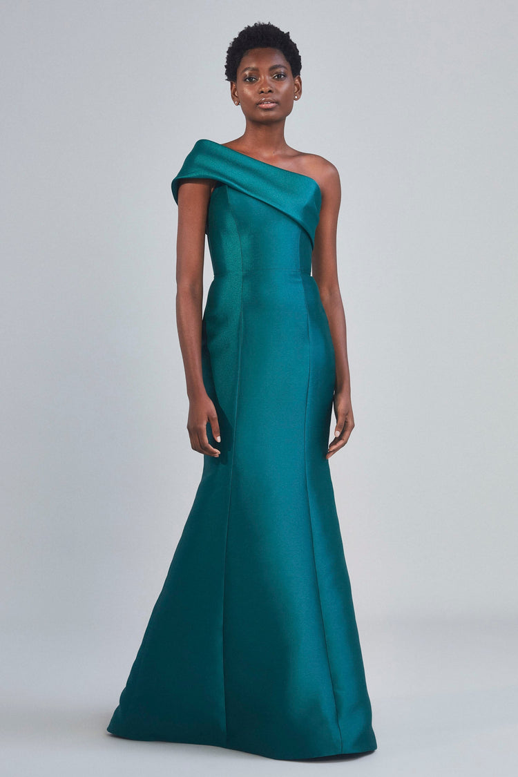 P402M - One Shoulder Fold Over Gown, dress from Collection Amsale