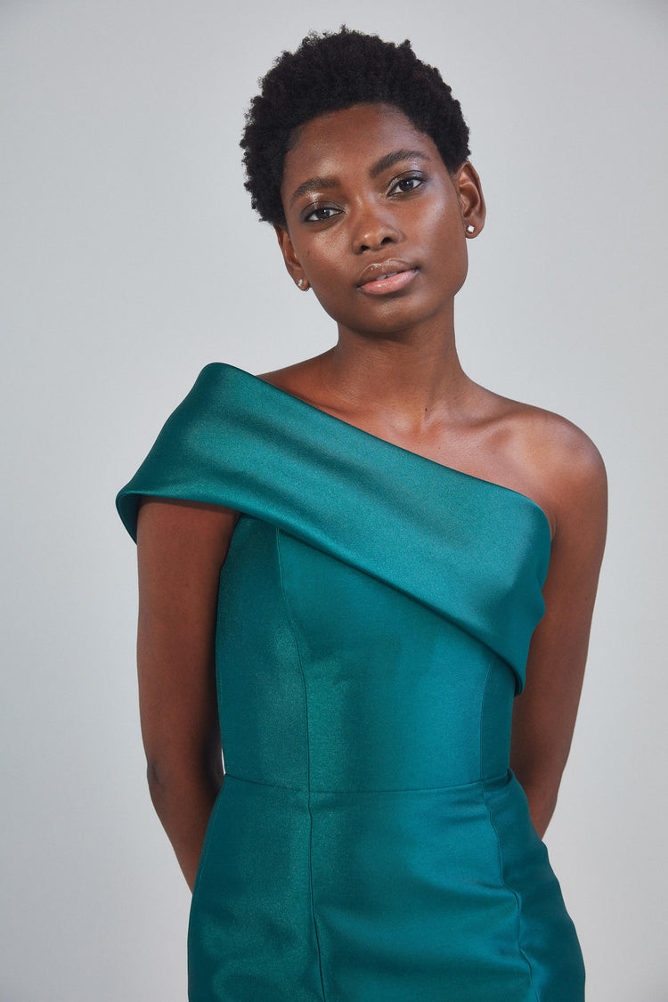 P402M - One Shoulder Fold Over Gown, dress from Collection Amsale