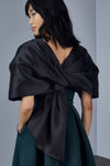 P373M - Mikado shoulder wrap, dress from Collection Amsale, Fabric: mikado