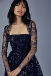 P374 - Long sleeve bolero, dress from Collection Amsale, Fabric: faille