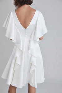 LW192 - Flutter Sleeve Ruffle Dress