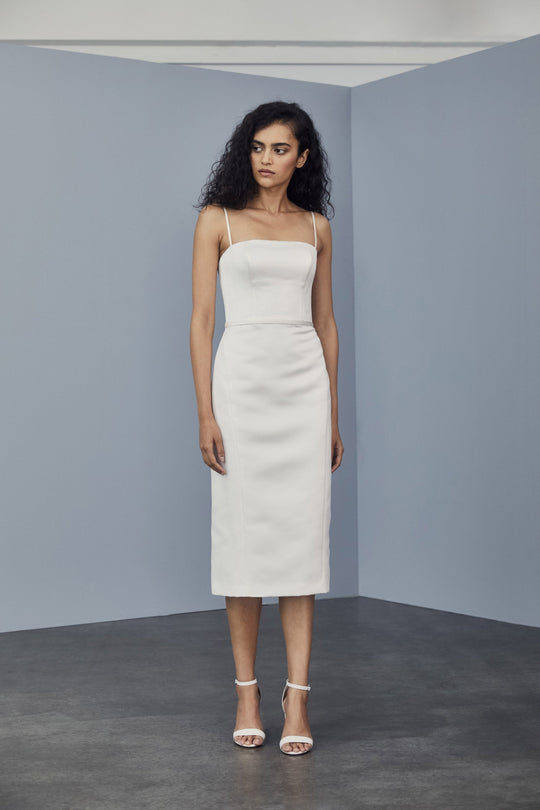 LW163 - Duchess Satin Sheath Dress, $355, dress from Collection Amsale