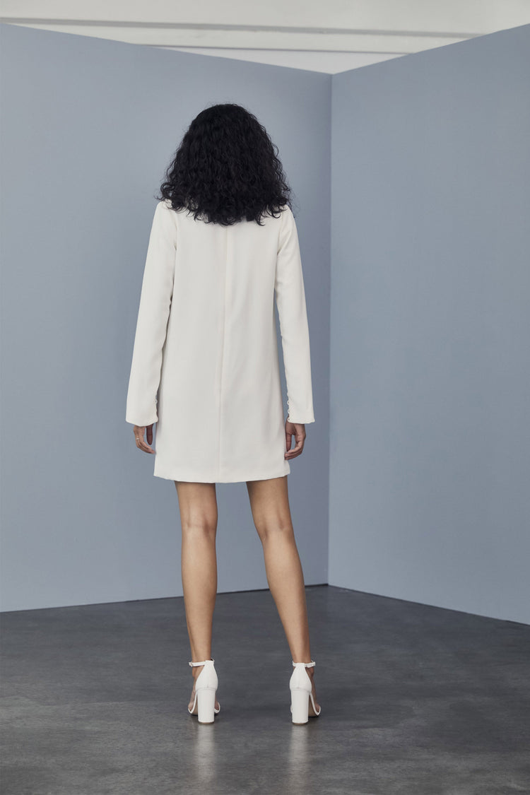 LW169 - Crepe V-Neck Shift Dress - Ivory, dress by color from Collection Amsale