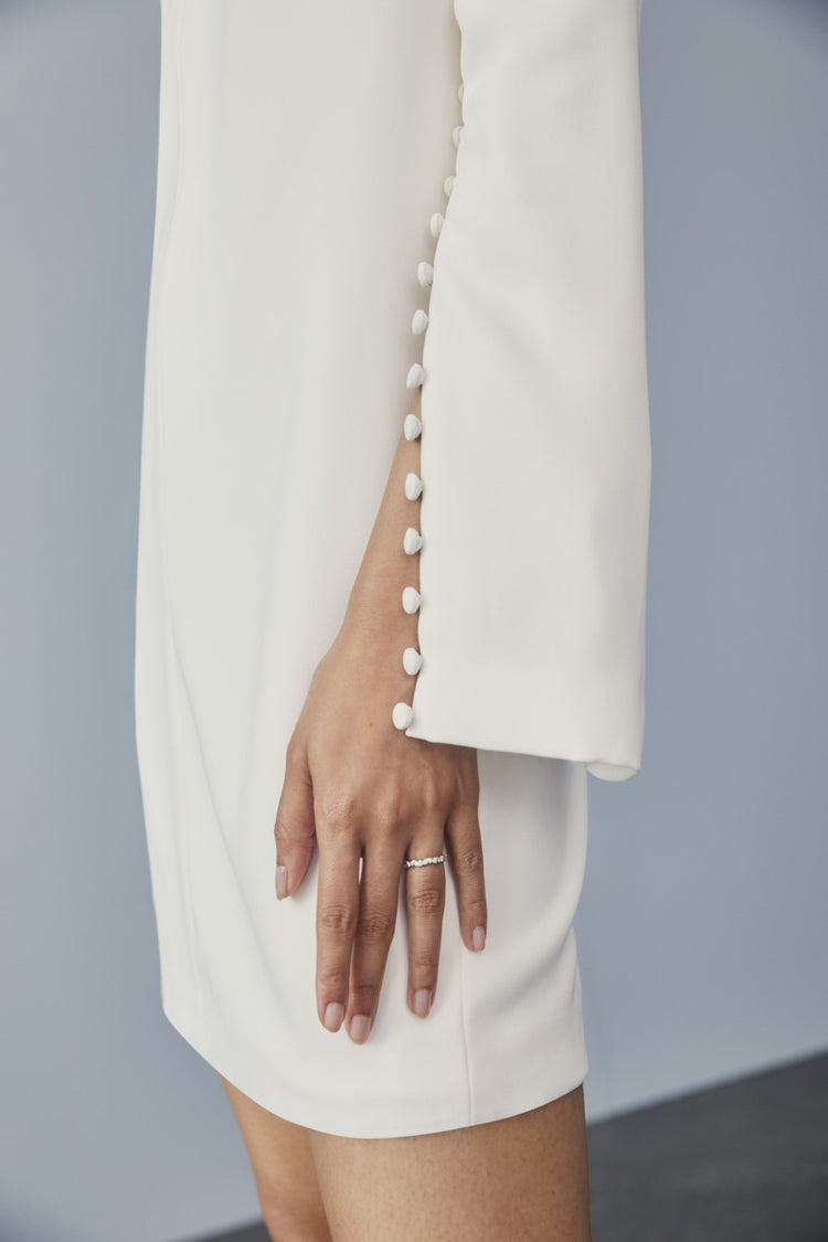LW169 - Crepe V-Neck Shift Dress - Ivory, dress by color from Collection Amsale