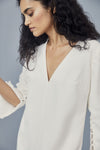LW169 - Crepe V-Neck Shift Dress - Ivory, dress by color from Collection Amsale