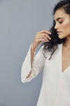 LW169 - Crepe V-Neck Shift Dress - Ivory, dress by color from Collection Amsale