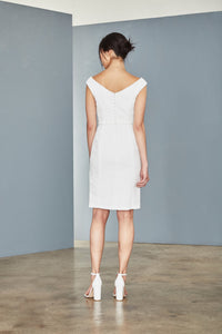 LW148 - Faille Bateau Neck Dress