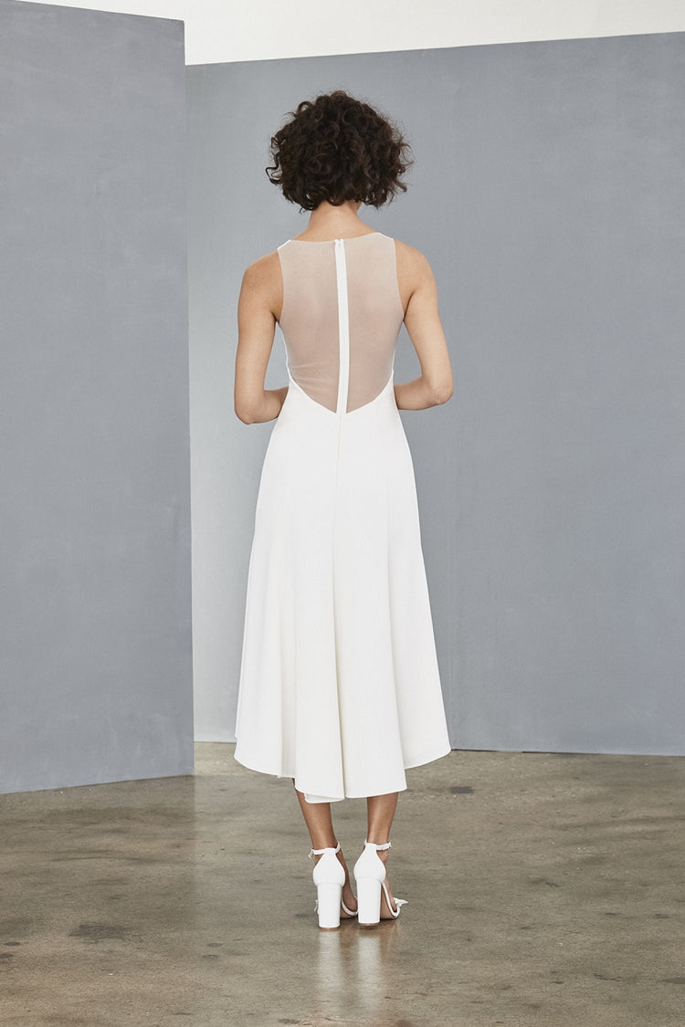 LW135 - Crepe Flared Dress, dress from Collection Amsale, Fabric: crepe